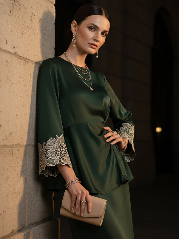 BAJU KURUNG KEDAH MODEN AERI (EMERALD GREEN)